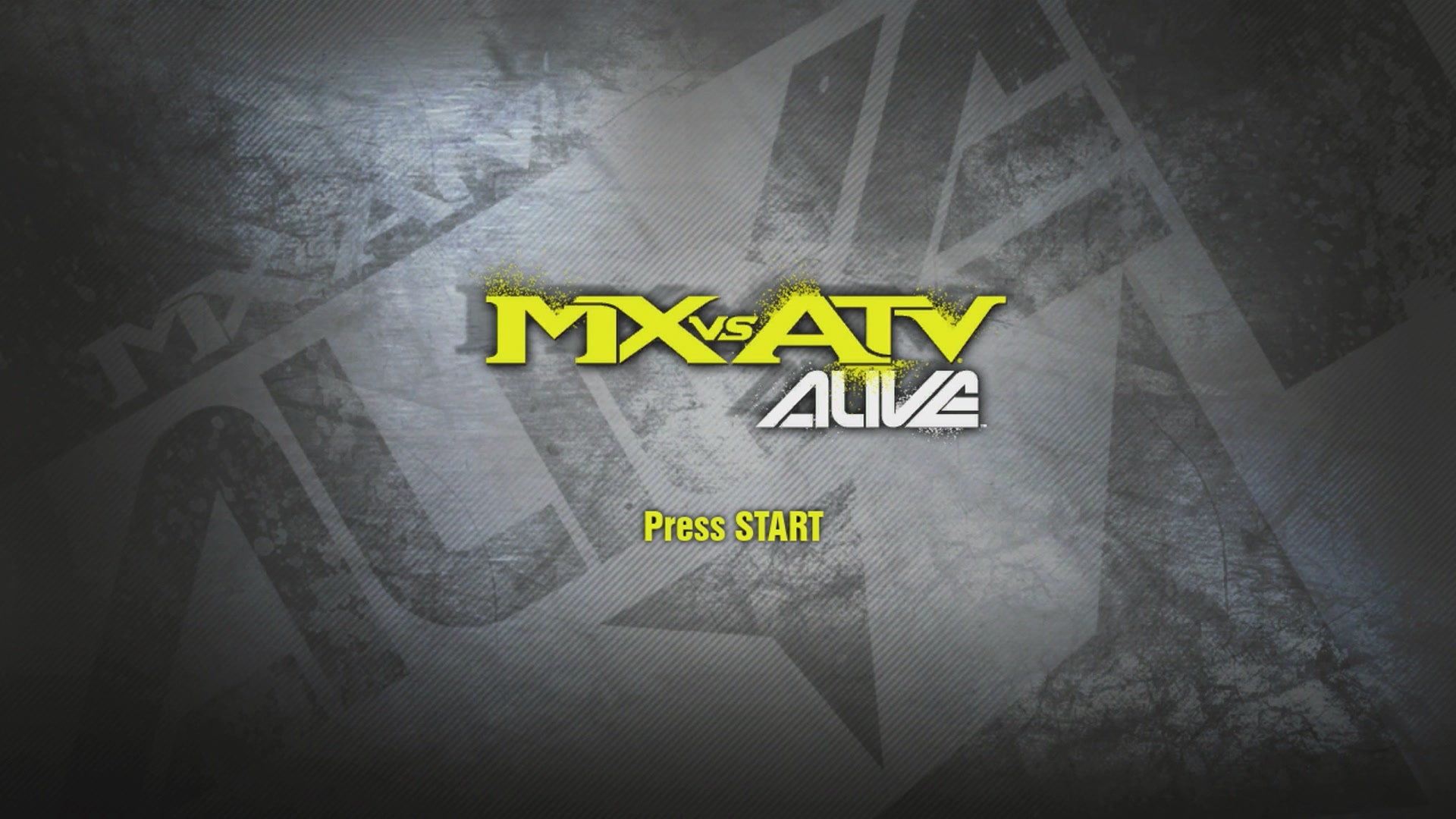 MX vs. ATV Alive title screen for Xbox 360